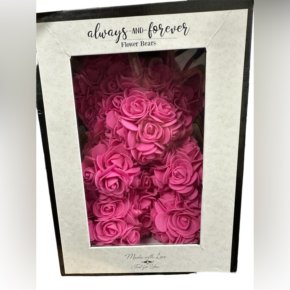 Always and forever faux flower bear